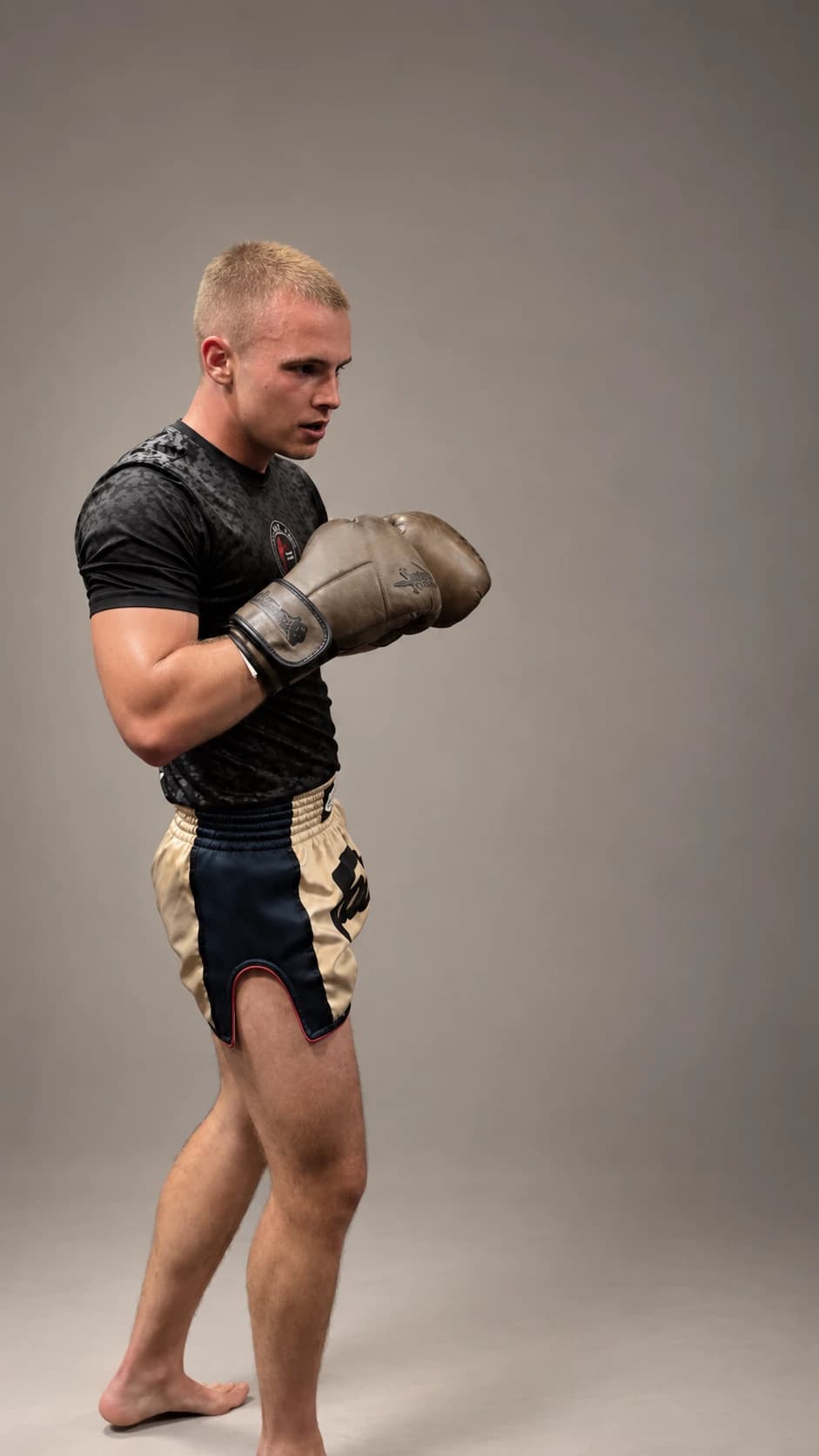 Semyon in a fighting stance, gloves up.